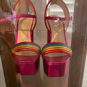 Disco Jessica Simpson Colorful Platform Sandals